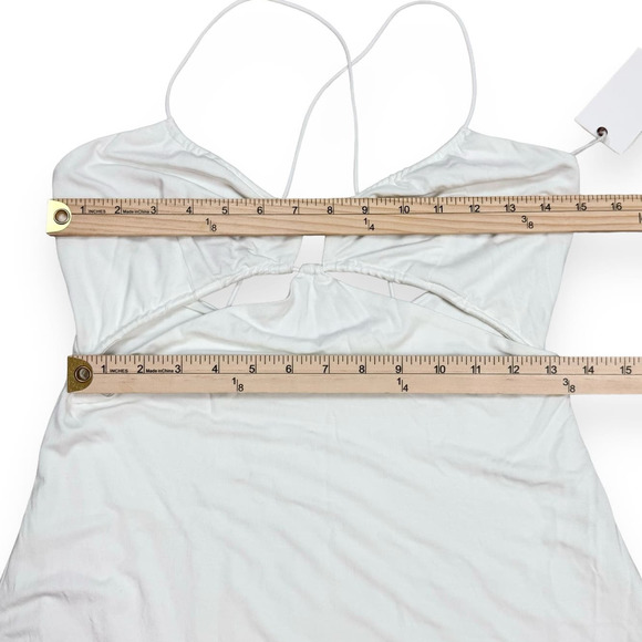 Good American Cutout Keyhole Midi Dress Size 4 XL White Knit Bodycon - Picture 8 of 15